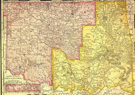 Map of oklahoma, indian territory 1890's | Map gallery wall, Map, Map ...