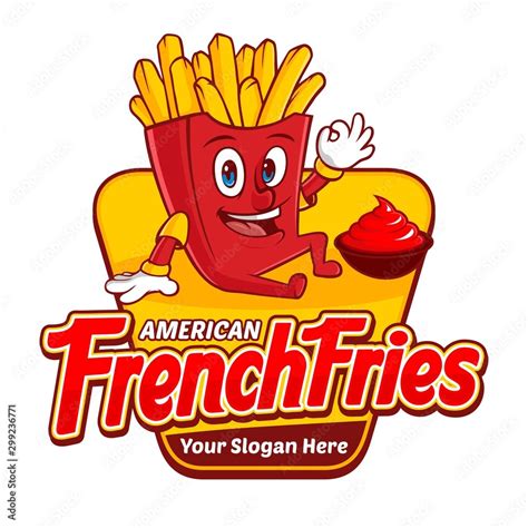 Fast Food American French Fries Logo Cartoon, template logo design ...