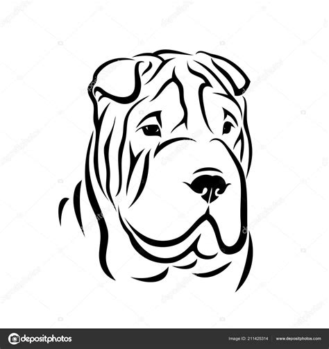 Shar Pei Dog Isolated Vector Illustration Stock Vector by ©I.Petrovic ...