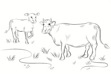 Free Vector | Hand drawn cow outline illustration