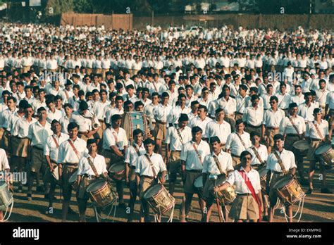 RSS (Rashtriya Swayamsevak Sangh) party's march ; India Stock Photo ...