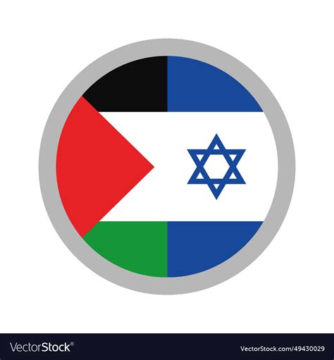 Israel and palestine peace sign Royalty Free Vector Image