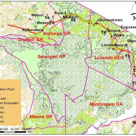 Map of Serengeti National Park showing transects and points of... | Download Scientific Diagram