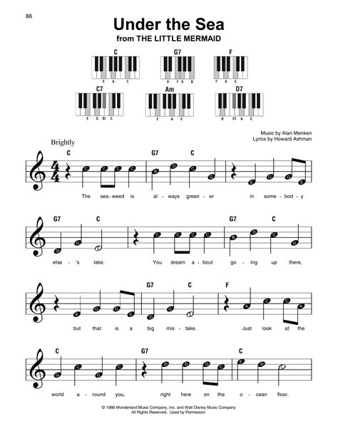 Under The Sea (from The Little Mermaid) (Super Easy Piano) - Print Now