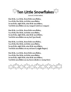 Snowflake Winter Free Songs by Ms PreK | TPT