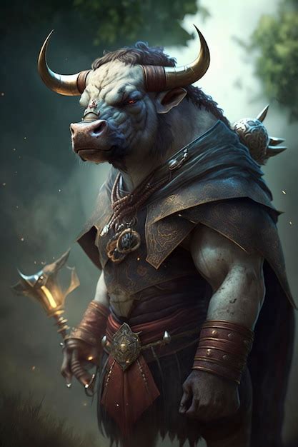 Premium Photo | Bull character with rpg game model, creative ai