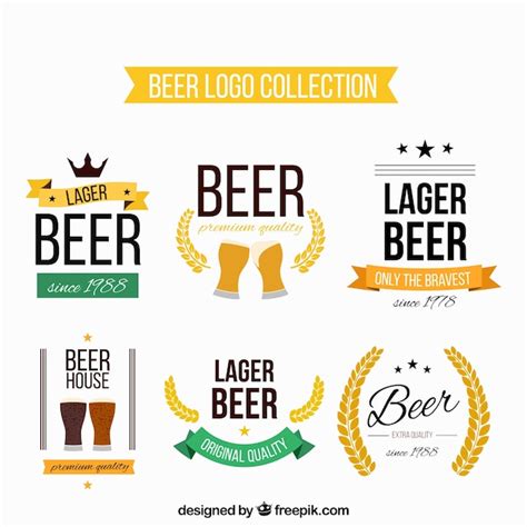 Free Vector | Flat beer logo collection