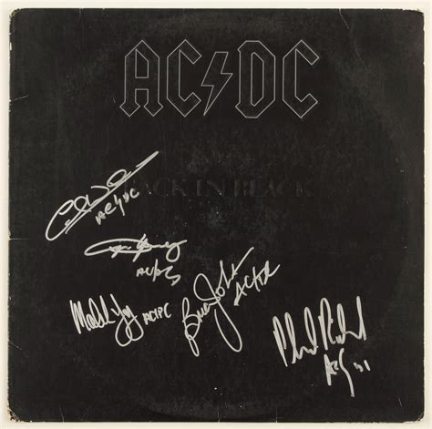 Lot Detail - AC/DC Signed "Back In Black" Album Cover