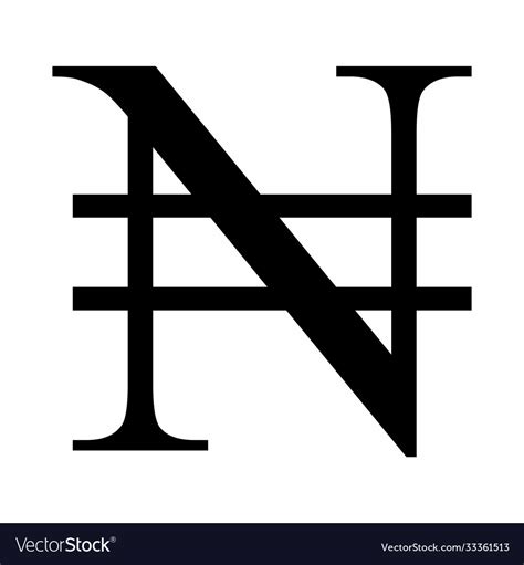 Nigerian naira currency symbol Royalty Free Vector Image