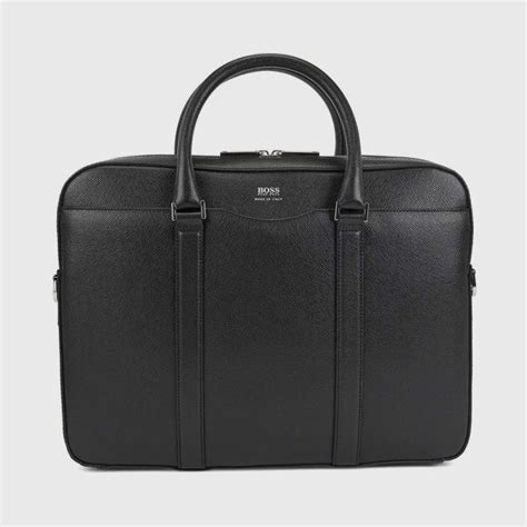 HUGO BOSS Signature collection Bag in grained Palmellato leather - Black