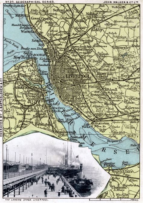 Map of Liverpool, Merseyside posters & prints by John Walker