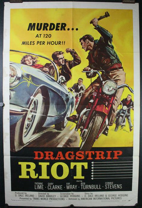 DRAGSTRIP RIOT, Original Hot Rod Motorcycle Gang Drive-in Movie Theater ...