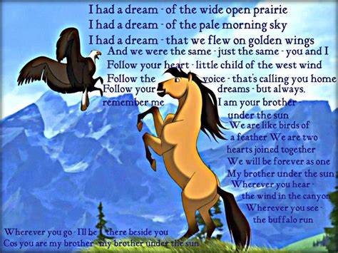 ★Spirit Stallion of the Cimarron; I Had A Dream, Bryan Adams Horse Quotes, Horse Poems, Disney ...