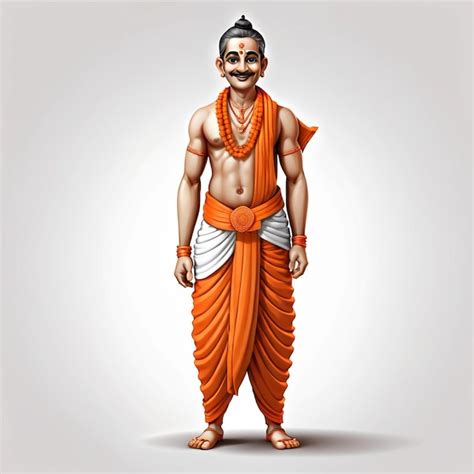 Premium Photo | Hindu pandit 3d character hindu pujari illustration hindu dress dhoti man