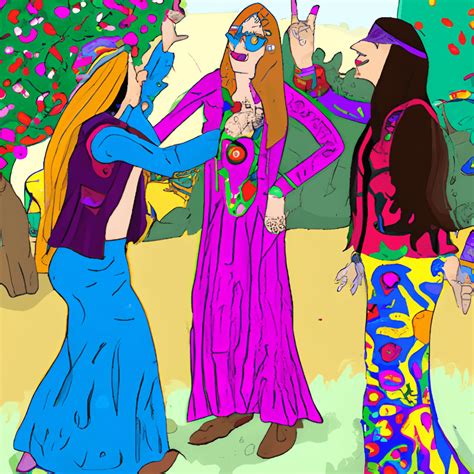 3 MiddleAged Hippie Women Friends Hand in Hand · Creative Fabrica