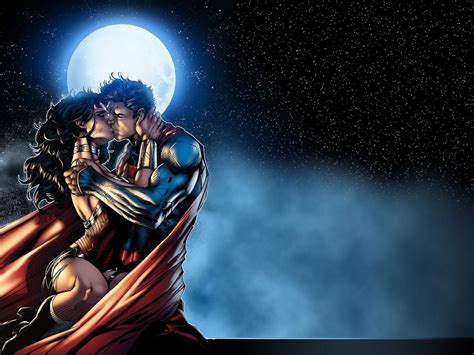 Wallpaper of the Superman Wonder Woman kiss by DC artist Tony Daniel | Superman wonder woman ...