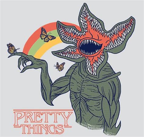 Stranger Things "Pretty Things" Demogorgon Upside Down rainbow Men's L or XL Tee #RiptApparel # ...