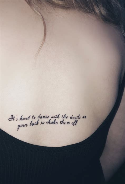 Back tattoo of Florence and the Machine “Shake it Out” lyrics. | Lyric tattoos, Tattoos, Back tattoo