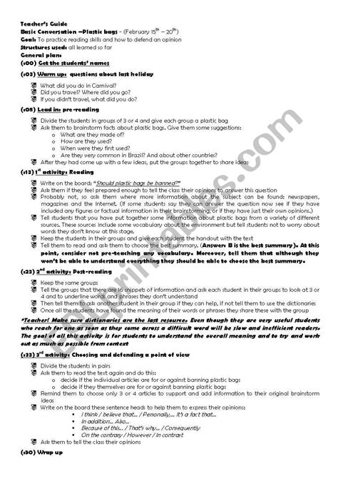 Plastic bags - Environment - ESL worksheet by dani.sdsilva