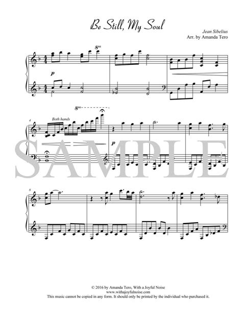 Be Still, My Soul - Late Intermediate Piano Sheet Music - Melody Payne ...