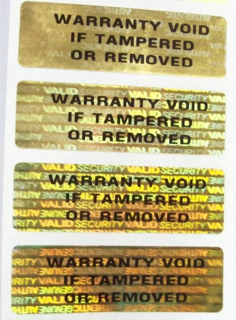 100 GOLD SVAG Warrant Hologram Security Label Stickers .625" x 2" Tamper Evident $9.95 - PicClick