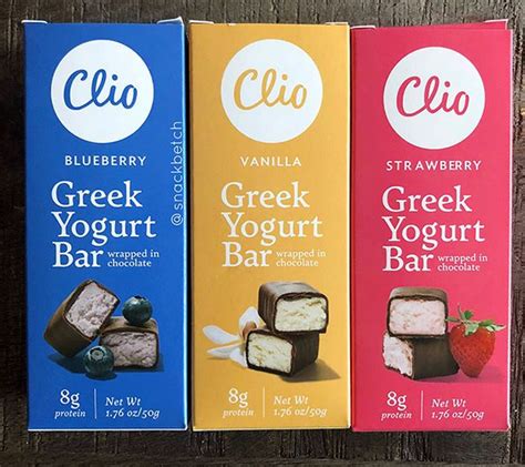 Clio Yogurt Bars Blueberry, Vanilla, & Strawberry. | Yogurt bar, Yogurt snacks, Meal prep clean ...