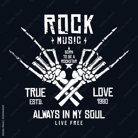 Rock music t-shirt design. Vintage rock festival poster design, slogan ...