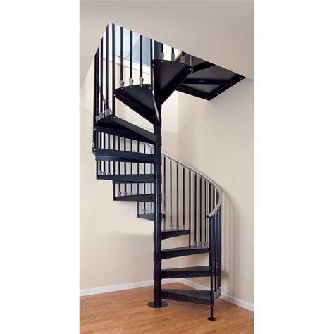 The Iron Shop Elk Grove 66-in x 10.25-ft Gray Spiral Staircase Kit at ...