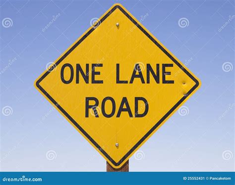 One Lane Road Sign stock image. Image of dirty, black - 25552431