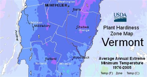 USDA Hardiness Zone Map For Vermont - The Garden Magazine