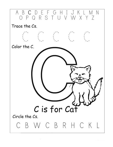 Letter C Worksheets for educations | Free preschool worksheets, Alphabet worksheets preschool ...