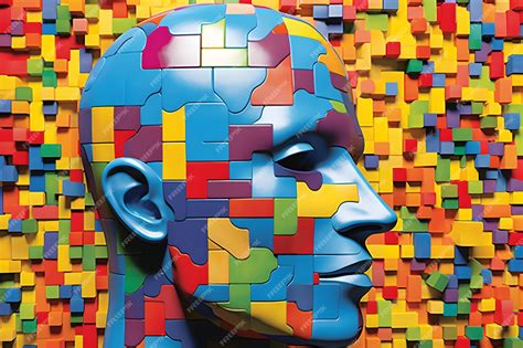 Premium AI Image | Various colourful puzzle pieces in shape of human ...