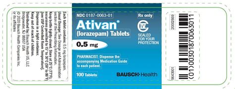 Ativan Tablets: Package Insert / Prescribing Information