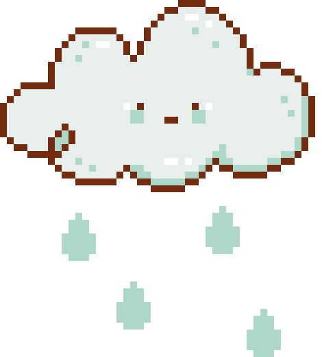 Pixelated Cloud Rain Falling GIF | GIFDB.com