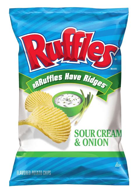 Ruffles Sour Cream & Onion Flavor Potato Chips, Thick Ridges, Perfect ...