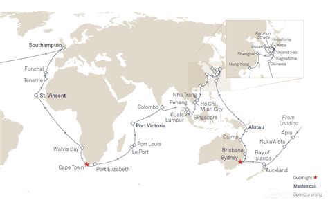 Cunard World Voyage 2017: Queen Elizabeth itinerary