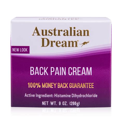 Australian Dream Back Pain Cream - For Neck, Body, Muscle Aches, or Back Pain - 9 Oz Jar ...