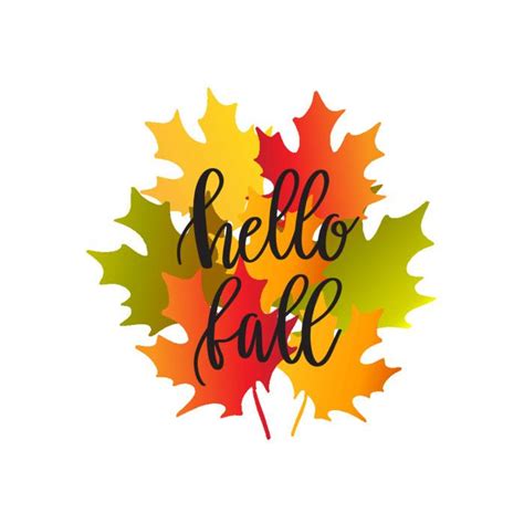 Hello fall handwritten lettering round frame Vector Image - Clip Art ...