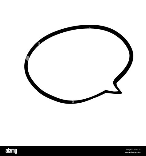 Speech bubble hand drawn sketch and icon illustration on a white ...