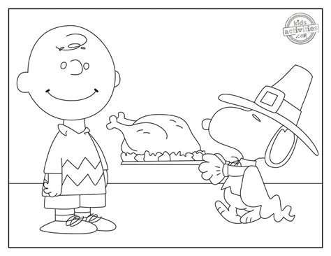 Festive Charlie Brown Thanksgiving Coloring Pages | Kids Activities Blog