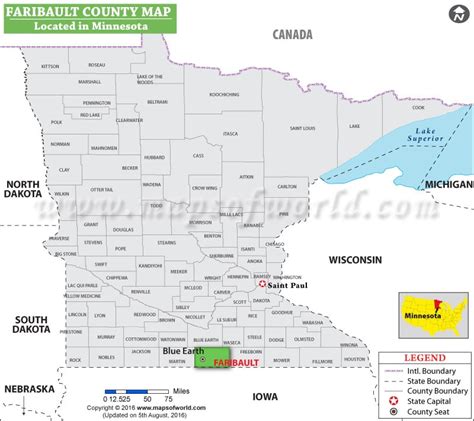 Faribault County Map, Minnesota