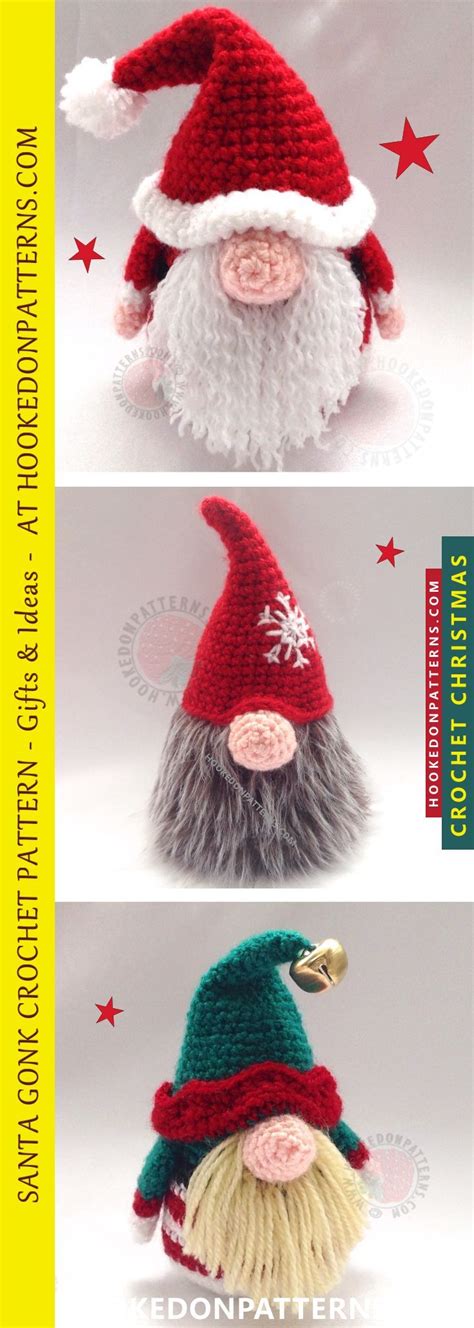 Santa Gonk Crochet Pattern | Crochet xmas, Christmas crochet, Christmas crochet patterns