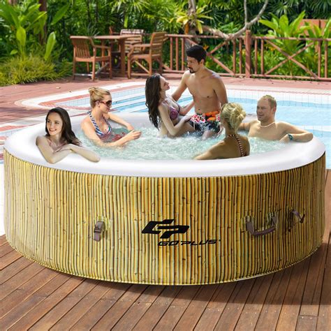 New 6 Person Inflatable Hot Tub Outdoor Portable Jacuzzi Jets Bubble ...