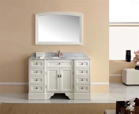 Traditional Vanities - Pavia Freestanding Single Basin White Vanity - Traditional - Bathroom ...