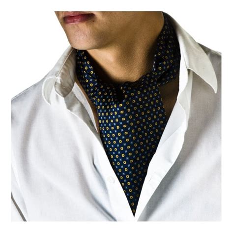 Navy Blue Patterned Casual Day Cravat from Ties Planet UK