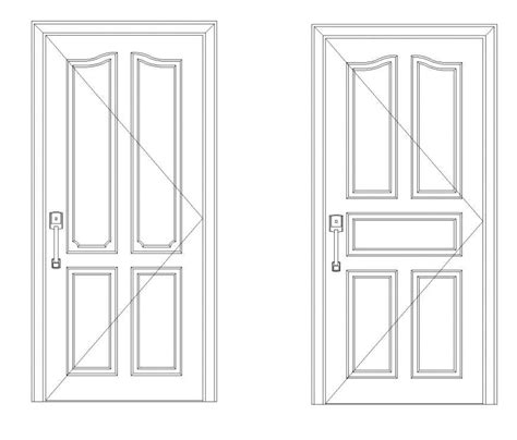 Detail of door elevation plan autocad file - Cadbull