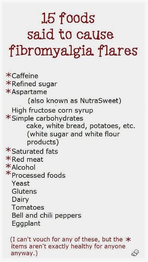 Printable Fibromyalgia Diet Food List