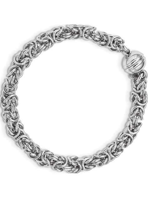 Leslie's - Sterling Silver Polished Fancy Link Magnetic Clasp Bracelet - Walmart.com - Walmart.com