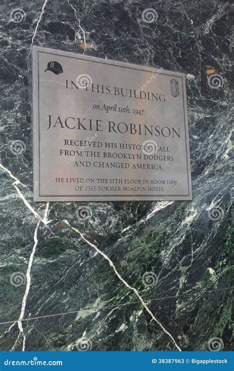 Jackie Robinson Plaque editorial stock photo. Image of jackie - 38387963