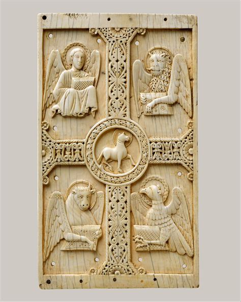 Plaque with Agnus Dei on a Cross between Emblems of the Four Evangelists | South Italian | The ...